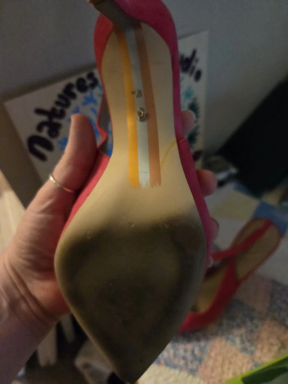 Sam Eldeman 8.5 woman's pink hazel sling heals gently used